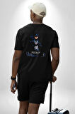 Batman Dönüyor Kedi Kız Penguen Karakter Pamuklu Kadın Erkek Oversize Sırt Dijital Baskılı Siyah T-shirt