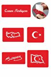Canım Türkiyem 5 Adet  Geçici Dövme Kına Şablonu