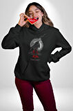 Batman Superman Dawn of Justice Film Karakterleri Kadın Erkek  Siyah Kapüşonlu Sweatshirt Hoodie