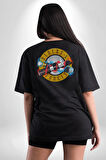 Saber N Forces  Pamuklu Kadın Erkek Oversize Sırt Dijital Baskılı Siyah T-shirt