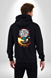 Demon Slayer İblis Avcısı Anime Figürü Kadın Erkek Siyah Kapüşonlu Fermuarlı Baskılı Hırka Sweatshirt