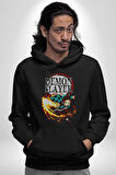 Demon Slayer İblis Avcısı Anime Figürü Kadın Erkek  Siyah Kapüşonlu Sweatshirt Hoodie