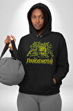 Franckeinstein Bilim Adamı Korku Film Kadın Erkek  Siyah Kapüşonlu Sweatshirt Hoodie
