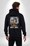 Guns N Roses Rock Grubu Logo Kadın Erkek Siyah Kapüşonlu Fermuarlı Baskılı Hırka Sweatshirt