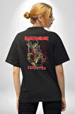İron Maiden Heavy Metal Grup Pamuklu Kadın Erkek Oversize Sırt Dijital Baskılı Siyah T-shirt