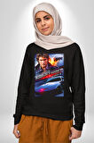 Kara Şimşek Knight Rider Kadın Erkek Siyah Sweatshirt 