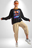 Kara Şimşek Knight Rider Kadın Erkek Siyah Sweatshirt 