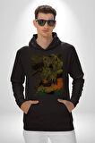 Nirvana Kurt Cobain Rock and Roll Pop Grubu Kadın Erkek  Siyah Kapüşonlu Sweatshirt Hoodie