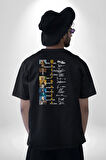Harry Potter Oyuncu Karakterler Film İmzaları Pamuklu Kadın Erkek Oversize Sırt Dijital Baskılı Siyah T-shirt