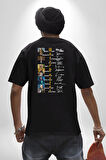 Harry Potter Oyuncu Karakterler Film İmzaları Pamuklu Kadın Erkek Oversize Sırt Dijital Baskılı Siyah T-shirt