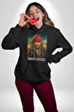 Karayip Korsanları Kadın Erkek  Siyah Kapüşonlu Sweatshirt Hoodie