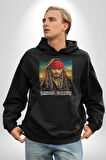 Karayip Korsanları Kadın Erkek  Siyah Kapüşonlu Sweatshirt Hoodie