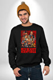 Vahşi Batı Kırmızı Ölü Redemption 2 Kadın Erkek Siyah Sweatshirt 