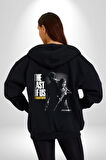 The Last Of Us Amerikan Dizi HBO Kadın Erkek Siyah Kapüşonlu Fermuarlı Baskılı Hırka Sweatshirt