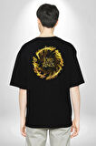 Yüzüklerin Efendisi The Lord Of The Rings Pamuklu Kadın Erkek Oversize Sırt Dijital Baskılı Siyah T-shirt