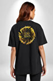 Yüzüklerin Efendisi The Lord Of The Rings Pamuklu Kadın Erkek Oversize Sırt Dijital Baskılı Siyah T-shirt