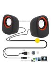 D05 Mini Bilgisayar Hoparlörü 3.5mm Jack+Usb Girişli Kablolu Speaker
