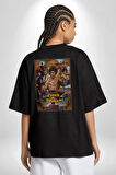 Enter The Dragon Bruce Lee Afiş Pamuklu Kadın Erkek Oversize Sırt Dijital Baskılı Siyah T-shirt
