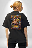 Enter The Dragon Bruce Lee Afiş Pamuklu Kadın Erkek Oversize Sırt Dijital Baskılı Siyah T-shirt