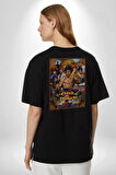Enter The Dragon Bruce Lee Afiş Pamuklu Kadın Erkek Oversize Sırt Dijital Baskılı Siyah T-shirt
