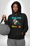 Bulma Dragon Ball Super Anime Kadın Erkek  Siyah Kapüşonlu Sweatshirt Hoodie