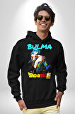Bulma Dragon Ball Super Anime Kadın Erkek  Siyah Kapüşonlu Sweatshirt Hoodie