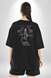 John Wick Keanu Reeves Pamuklu Kadın Erkek Oversize Sırt Dijital Baskılı Siyah T-shirt