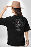 John Wick Keanu Reeves Pamuklu Kadın Erkek Oversize Sırt Dijital Baskılı Siyah T-shirt