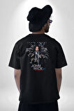 John Wick Keanu Reeves Pamuklu Kadın Erkek Oversize Sırt Dijital Baskılı Siyah T-shirt