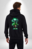 HULK Marvel Film Oyuncular Kadın Erkek Siyah Kapüşonlu Fermuarlı Baskılı Hırka Sweatshirt