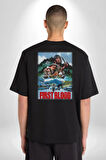 Rambo First Blood Film Afiş Pamuklu Kadın Erkek Oversize Sırt Dijital Baskılı Siyah T-shirt