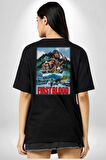 Rambo First Blood Film Afiş Pamuklu Kadın Erkek Oversize Sırt Dijital Baskılı Siyah T-shirt