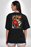 50 Cent Hip Hop Pamuklu Kadın Erkek Oversize Sırt Dijital Baskılı Siyah T-shirt