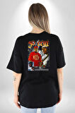 50 Cent Hip Hop Pamuklu Kadın Erkek Oversize Sırt Dijital Baskılı Siyah T-shirt