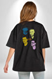 U2 Müzik Grubu Pamuklu Kadın Erkek Oversize Sırt Dijital Baskılı Siyah T-shirt