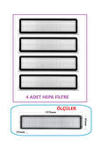Dreame d9 max D10S Pro Uyumlu HEPA Filtre 4 adet