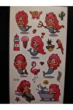 Denizkızı D10 Bebek Çocuk Sticker Etiket Makyaj Geçici Dövme