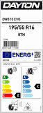 Dayton 195/55R16 87H Dw510E E-C-72 Kış Oto Lastiği (Üretim Yılı: 2025)