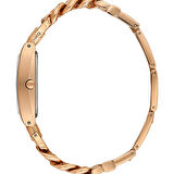 Essence D1132.420 Kadın Kol Saati | 36 mm Rose Gold Zincir Form Çelik Kordon, Kare Kasa, Sedef Kadran