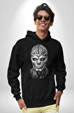 İnsan Beyni Korku Sineması Kadın Erkek  Siyah Kapüşonlu Sweatshirt Hoodie