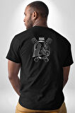 Darth Wader Motor Boost Vader Star Wars Pamuklu Kadın Erkek Oversize Sırt Dijital Baskılı Siyah T-shirt