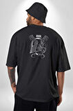 Darth Wader Motor Boost Vader Star Wars Pamuklu Kadın Erkek Oversize Sırt Dijital Baskılı Siyah T-shirt