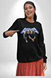 Metalica Rock Grup  Kadın Erkek Siyah Sweatshirt 