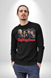 Rolling Stone Şarkıcılar Rock  Kadın Erkek Siyah Sweatshirt 