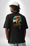 Better Call Saul Dizi Karakteri Pamuklu Kadın Erkek Oversize Sırt Dijital Baskılı Siyah T-shirt