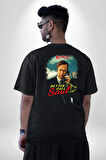Better Call Saul Dizi Karakteri Pamuklu Kadın Erkek Oversize Sırt Dijital Baskılı Siyah T-shirt