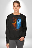 Mortal Kombat Oyun Film Subzero Kadın Erkek Siyah Sweatshirt 