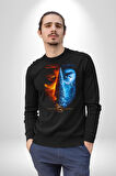 Mortal Kombat Oyun Film Subzero Kadın Erkek Siyah Sweatshirt 