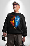 Mortal Kombat Oyun Film Subzero Kadın Erkek Siyah Sweatshirt 