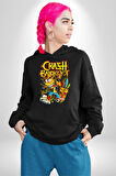 Crash Baandicoot Oyun Karakterleri Kadın Erkek  Siyah Kapüşonlu Sweatshirt Hoodie